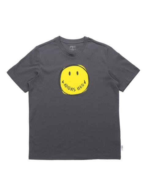 adidas neo Casual Sports Breathable Short Sleeve Gray GP5781