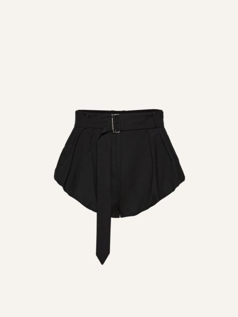 Flared cotton shorts in black