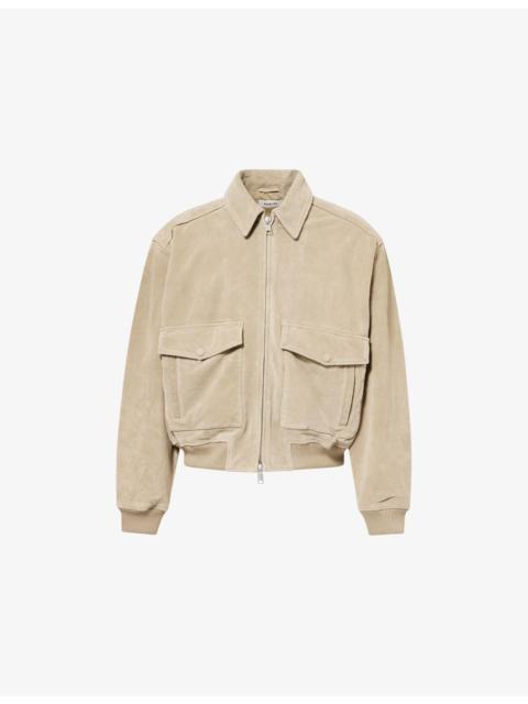 Emil Collared Suede Bomber Jacket