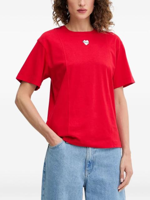 TORTINO heart-embroidery T-shirt