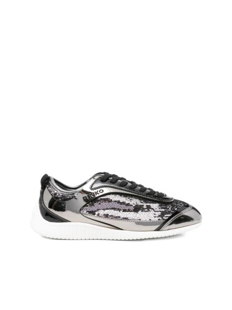 leather lace-up sneakers