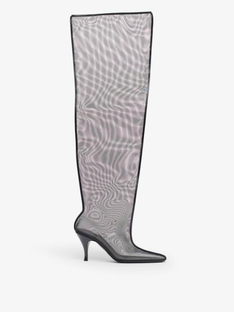 Drawing a Blank 85 black mesh boots