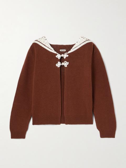 Astoria Sequin-embellished Wool And Cashmere-blend Cardigan