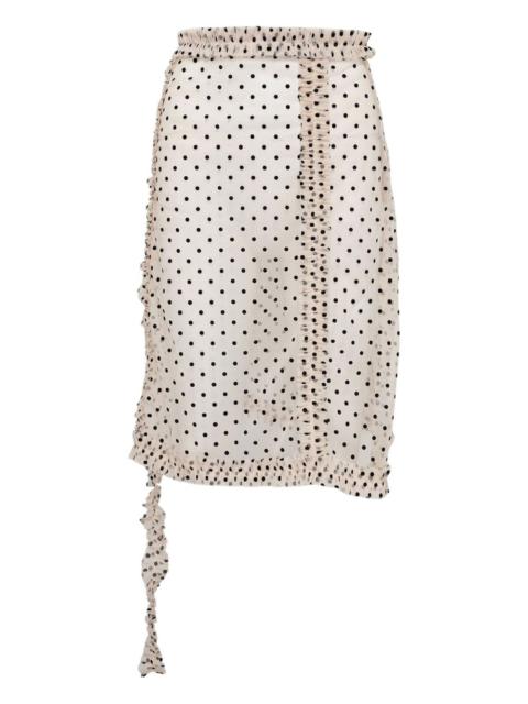 polka-dot midi skirt