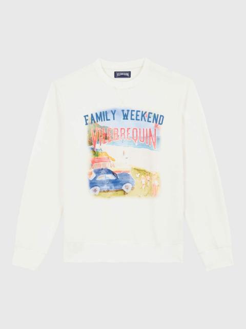 Men Cotton Crewneck Sweatshirt Family Week-end