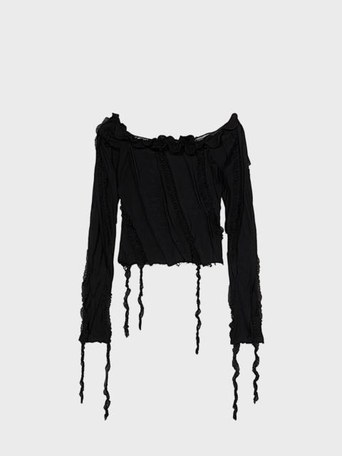 JERSEY BLOUSE WITH INLAYS