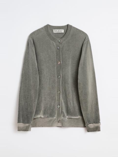 Dual Cardigan Grey Spray Dye Cherub Wool