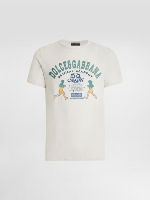 Cotton t-shirt with print and embroidery