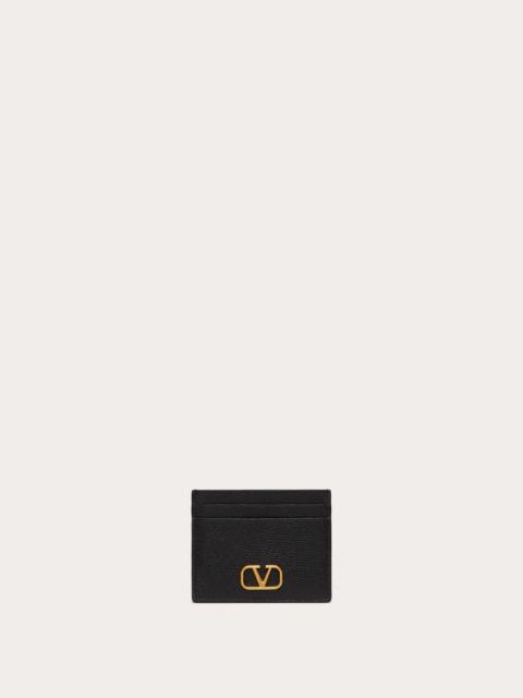 VLOGO SIGNATURE GRAINY CALFSKIN CARDHOLDER