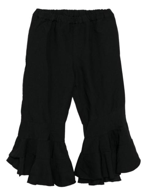 tiered-hem flared trousers