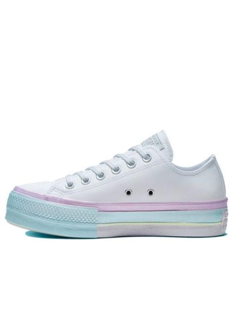 (WMNS) Converse Chuck Taylor All Star Lift Low 'White Lilac Blue' 566156C