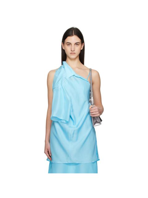 Blue Dual Wear Light Silk Shirt