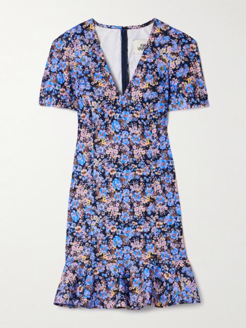 Zeina Ruffled Floral-print Twill Mini Dress
