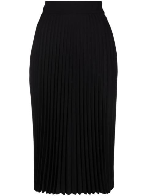 high-waisted pleated skirt