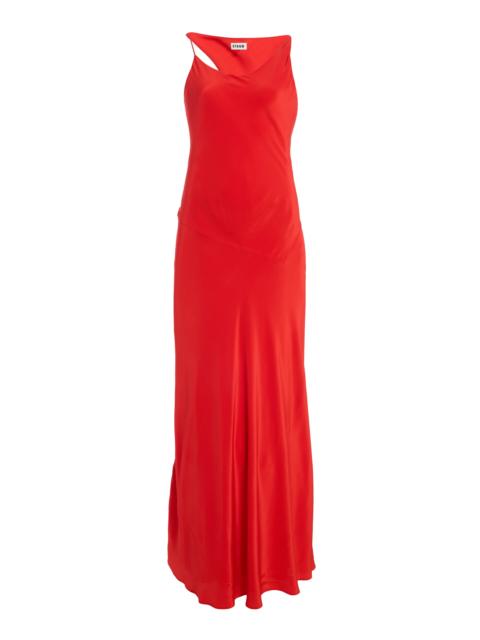 Toluca Silk Maxi Dress red