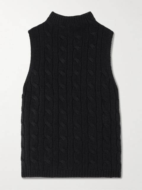Cassie Cable-knit Silk And Organic Cashmere-blend Tank