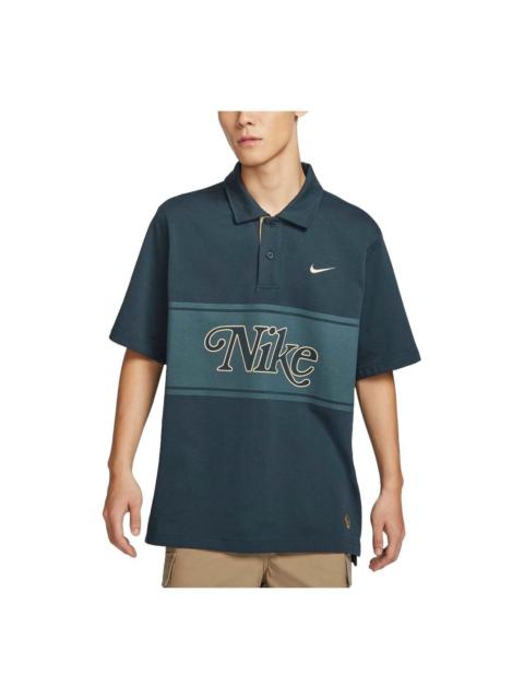 Nike Sportswear Graphic Polo Shirt Asia Sizing 'Midnight Navy' HM4456-478