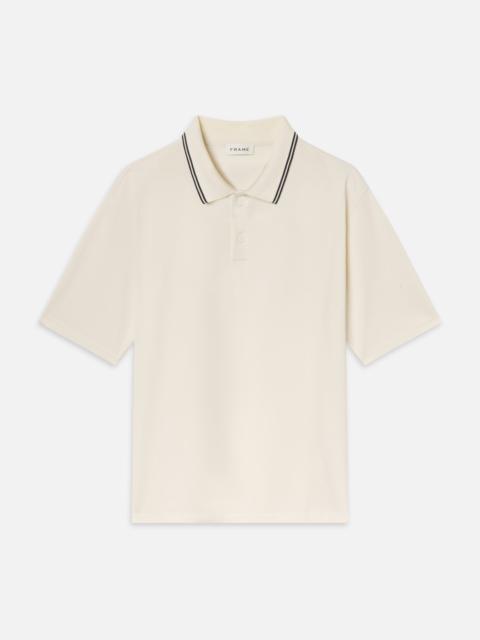 Light Pique Polo in White Sand
