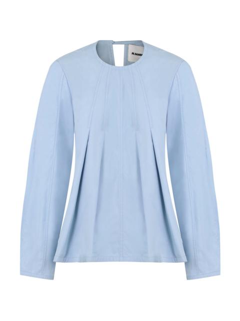 FLARED SCULPTURAL BLOUSE | COBALT