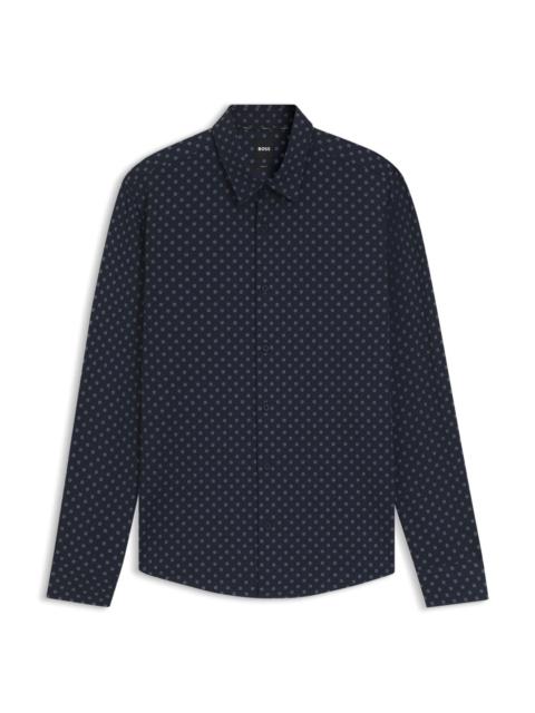 SLIM-FIT SHIRT IN PRINTED PERFORMANCE-STRETCH ITALIAN FABRIC