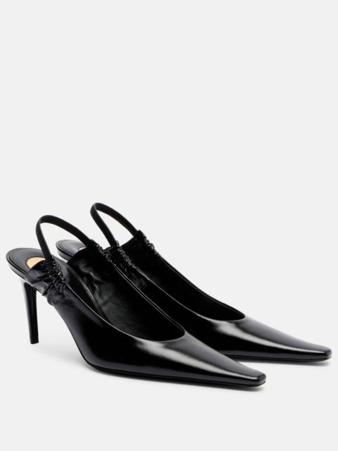 Leather slingback pumps