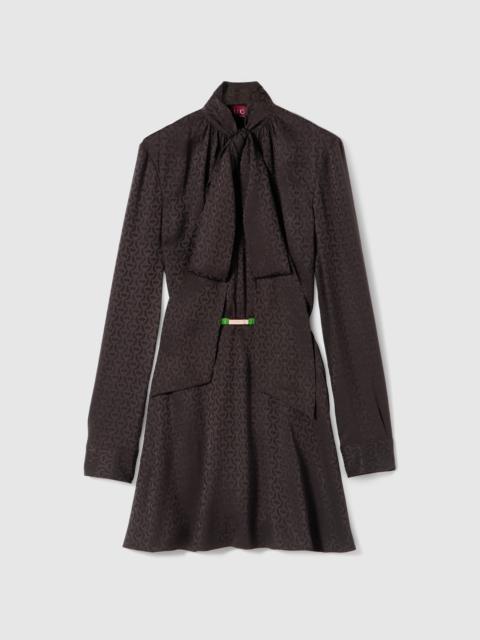 Horsebit silk jacquard dress