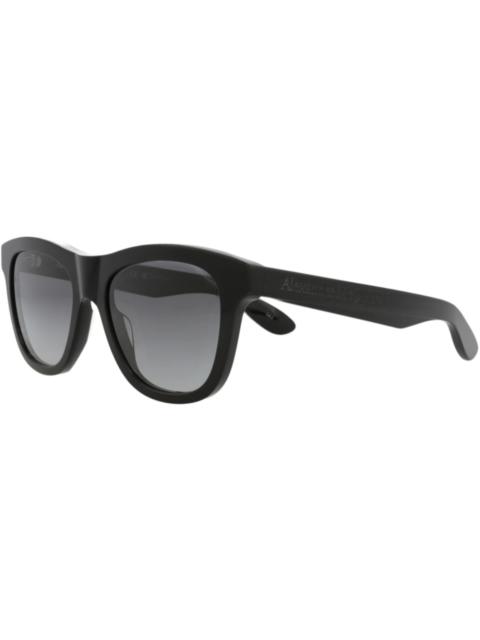 Alexander McQueen Square Rectangle Sunglasses Black Black Grey (AM0421S-30014615-001)