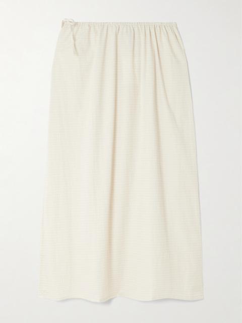 Mid Day Checked Organic Cotton-poplin Midi Skirt