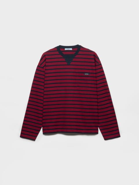 Long-sleeved striped jersey T-shirt