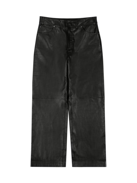 LEATHER STRAIGHT LEG PANT BLACK