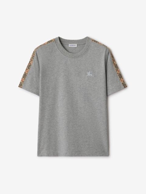 Check Trim Cotton T-shirt