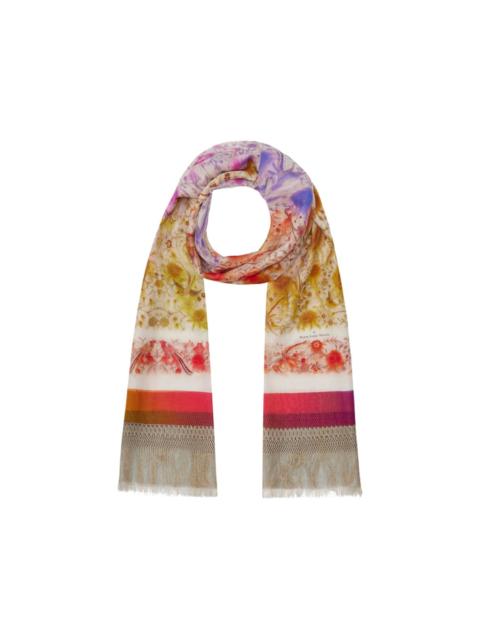 Hawnbci floral fringe scarf