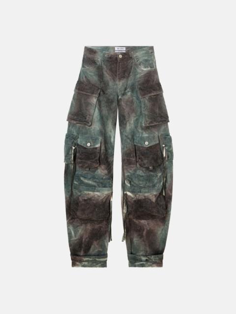 ''FERN'' STAINED GREEN CAMOUFLAGE LONG PANTS