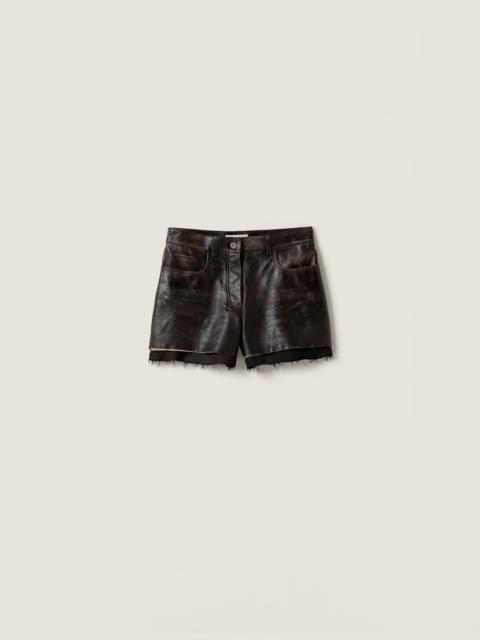 Nappa leather shorts