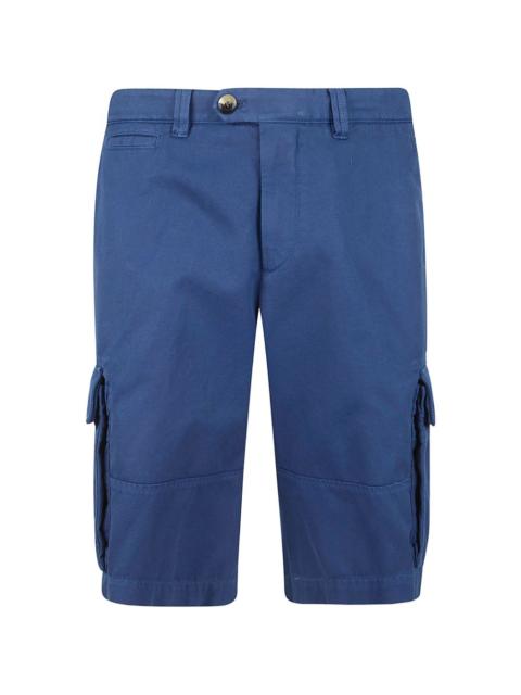 button-fastening cargo shorts