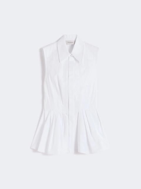 Sleeveless heavy cotton canvas shirt - OPTICAL WHITE