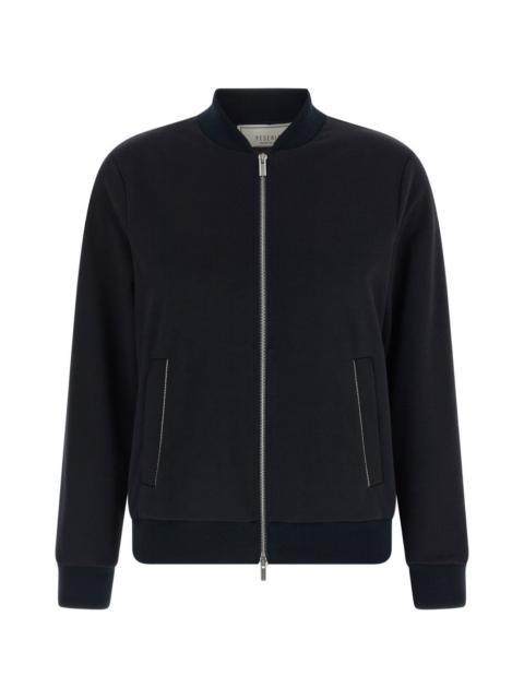 ribbed zip-up sweatshirt