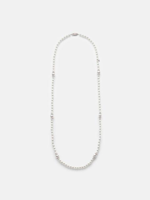 18kt white gold necklace with diamonds and pearls