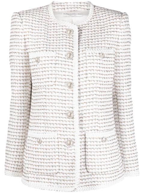 round-neck buttoned jacket