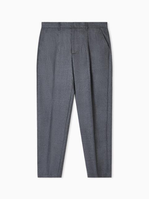 VIRGIN-WOOL STRETCH-TWILL TROUSERS
