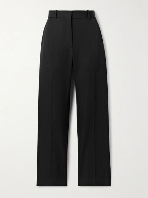 Relian pleated wool-gabardine straight-leg pants Black