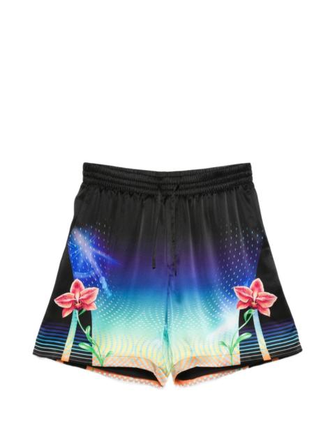 floral-print drawstring shorts