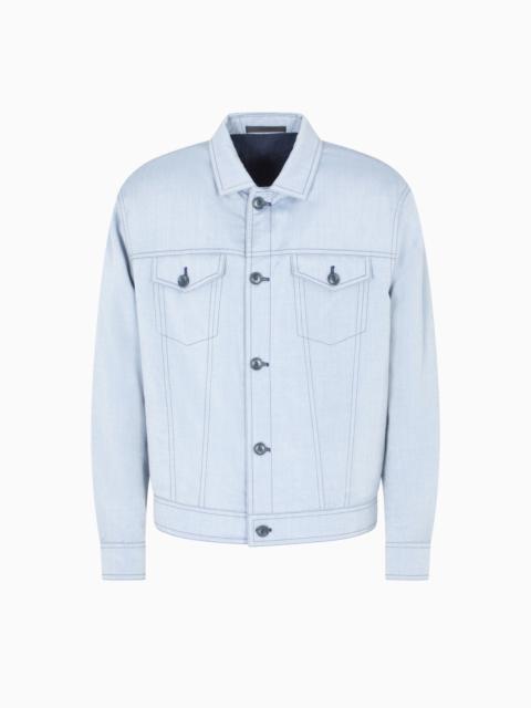 BLOUSON IN SILK CANVAS