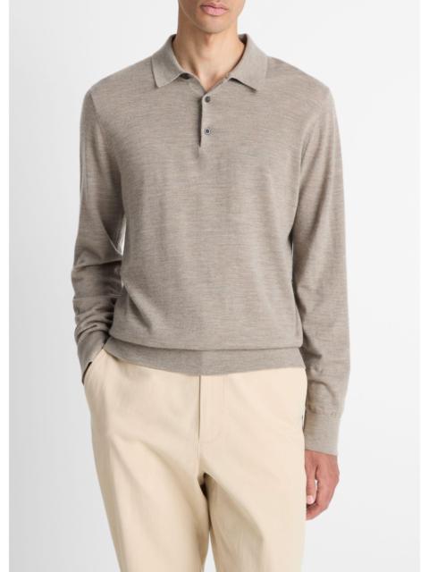 Featherweight Merino Wool-Cashmere Polo Sweater