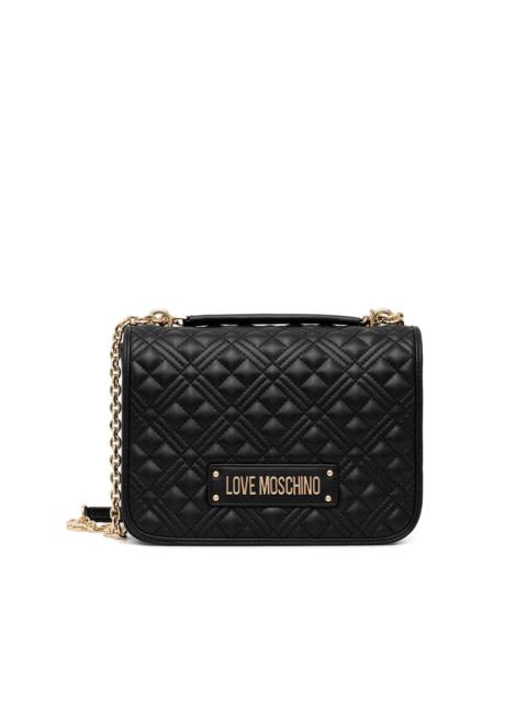 quilted logo crossbody bag
