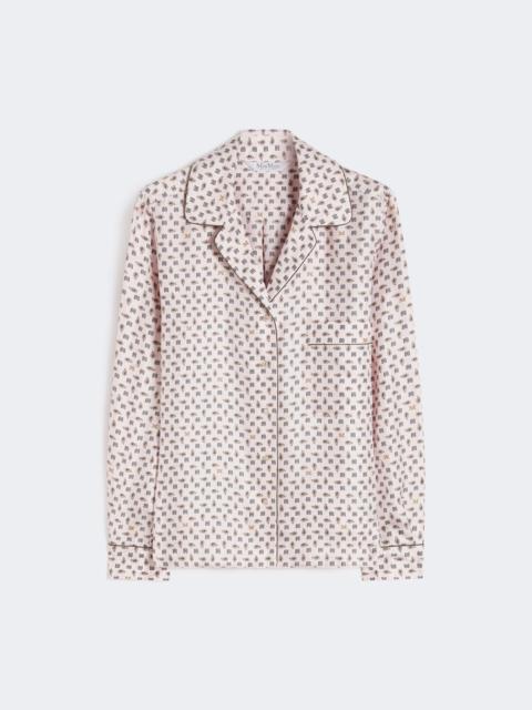 Semi-fitted printed silk shirt - PINK
