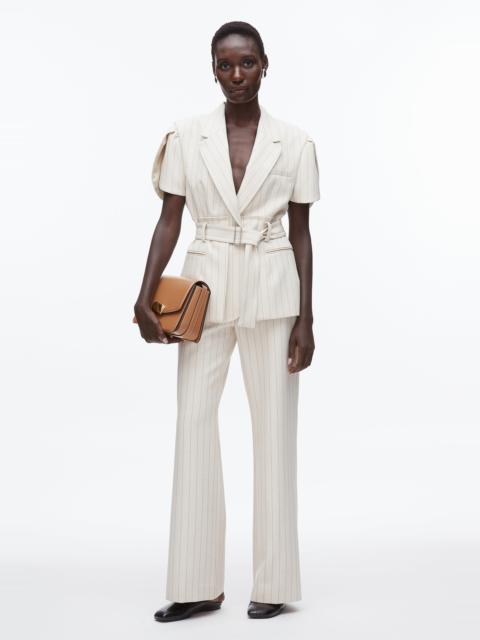 Pinstripe Tulip Sleeve Blazer