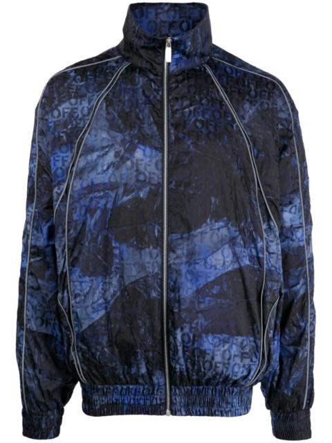 logo-jacquard windbreaker