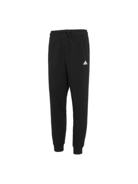 Men's adidas Logo Lacing Bundle Feet Sports Pants/Trousers/Joggers Black HN3553