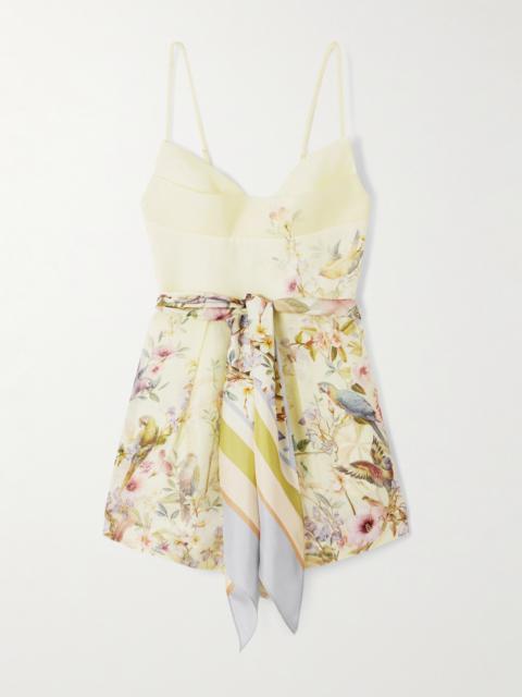 Rebellion Printed Linen And Silk-blend Playsuit